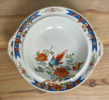 Load image into Gallery viewer, Antique Woods and Sons Bird of Paradise Porcelain Footed Bowl