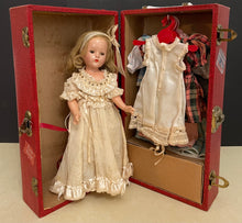 Load image into Gallery viewer, Antique 1940s Suzanne Effanbee Doll with Travel Case & Clothing