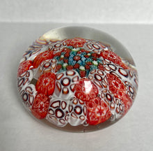 Load image into Gallery viewer, Vintage Art Glass Murano Red Millefiori Paperweight
