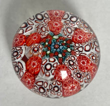 Load image into Gallery viewer, Vintage Art Glass Murano Red Millefiori Paperweight
