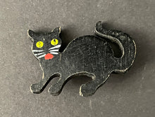 Load image into Gallery viewer, Vintage Hand Made Black Cat Brooch
