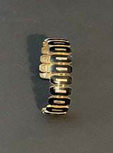Load image into Gallery viewer, Vintage Black Enamel Faux Link Cuff Gold Tone Bracelet
