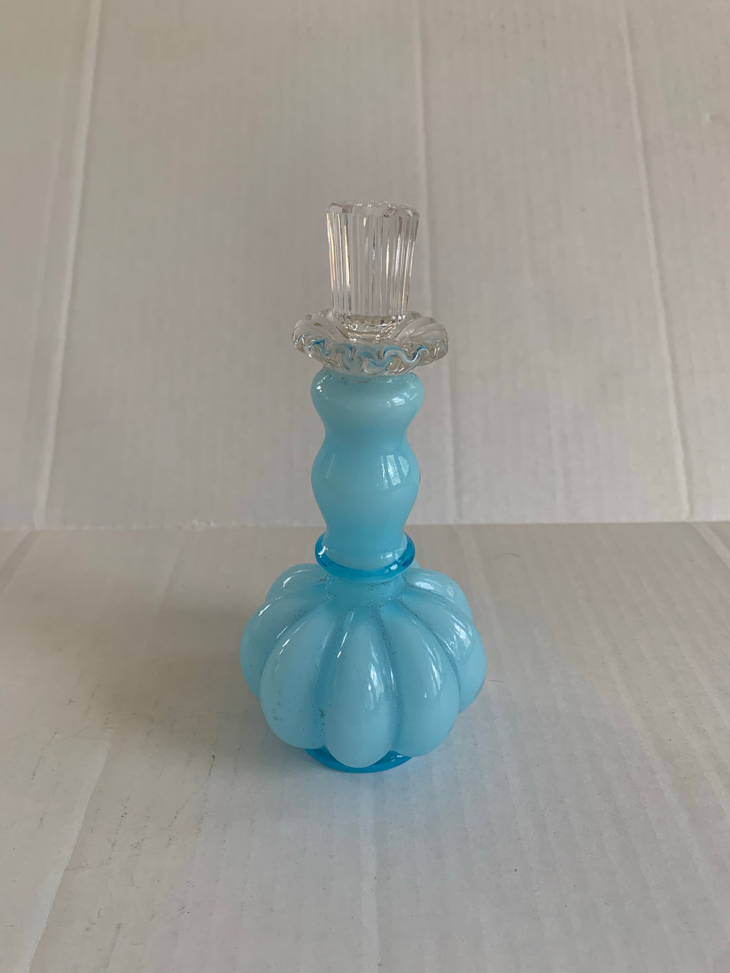 Vintage Fenton Blue Glass Perfume Bottle