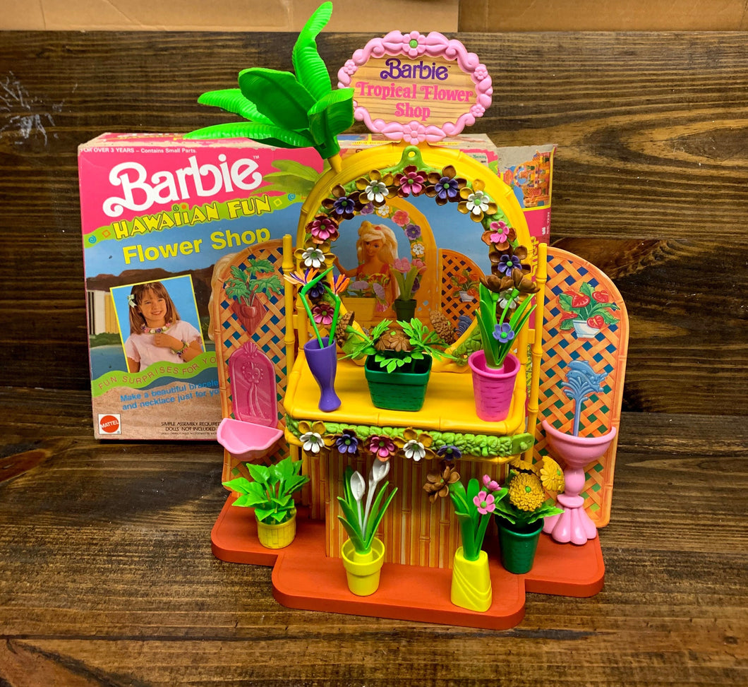 1990s Barbie Hawaiian Flower Shop COMPLETE with accessories