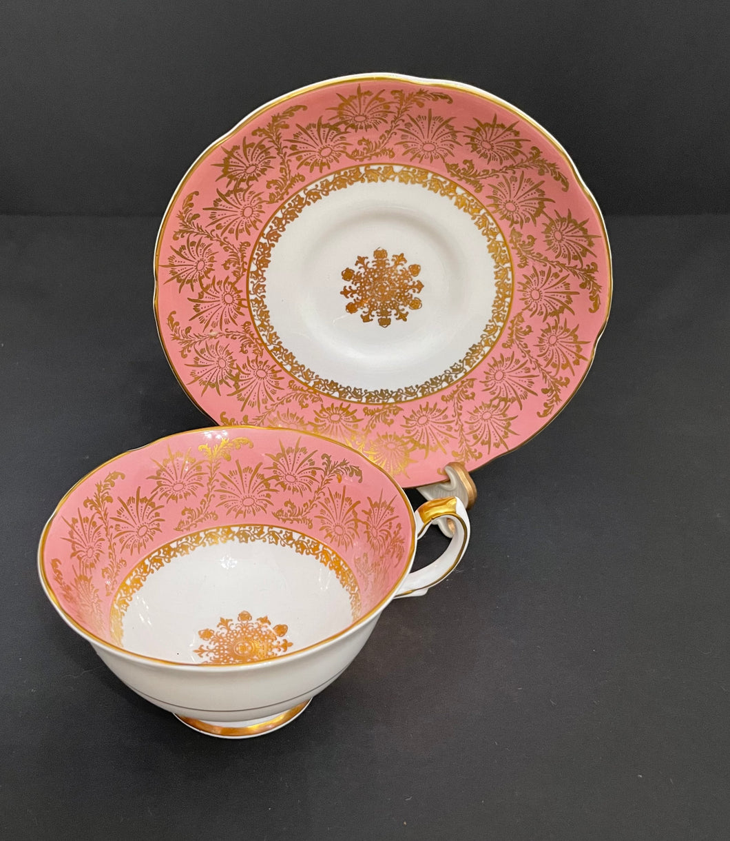 Vintage Royal Grafton Bone China Pink Tea Cup and Saucer