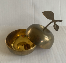 Load image into Gallery viewer, Vintage Brass Apple Trinket Box
