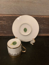 Load image into Gallery viewer, Vintage JK Carlsbad Porcelain Gold Rim Demi Teacup &amp; Saucer
