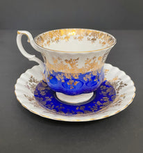 Load image into Gallery viewer, BEAUTIFUL Vintage Royal Albert Porcelain Regal Series Blue Tea Cup and Saucer
