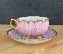 Load image into Gallery viewer, Vintage Royal Sealy China Scalloped Lustreware Footed Bone China Porcelain Tea Cup &amp; Saucer
