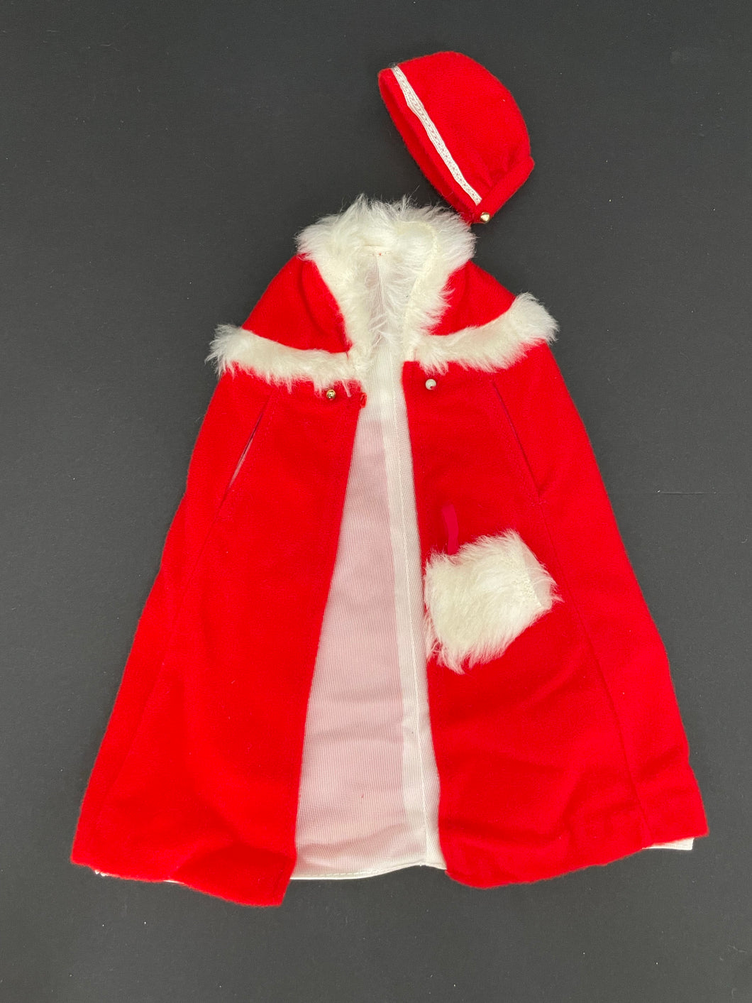 Amazing Vintage 1970s Barbie Red Holiday Cape Outfit