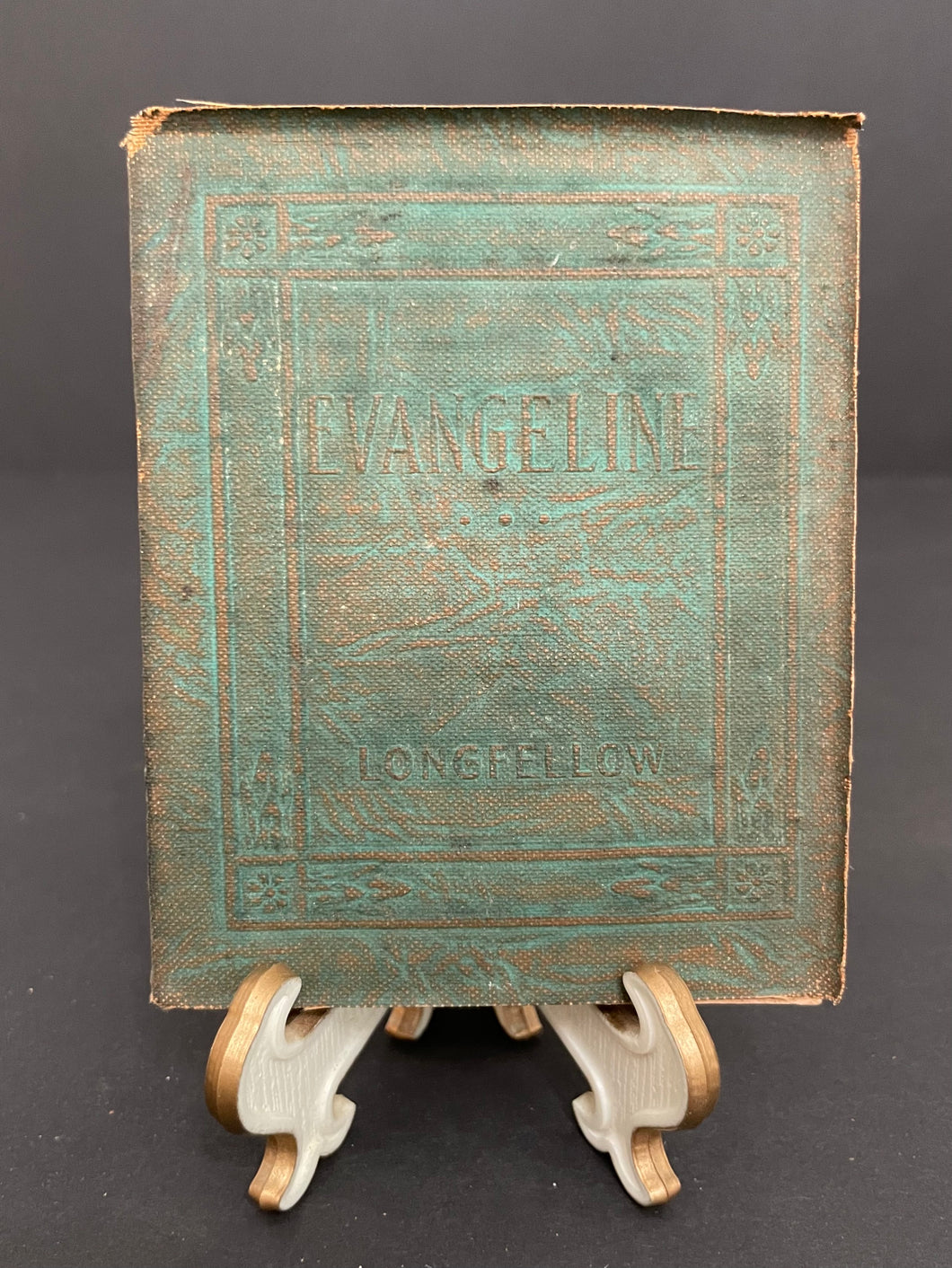 Antique Little Leather Library “Evangeline” by Longfellow Book