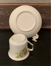 Load image into Gallery viewer, Vintage Porcelain Artist Signed Demi Tea Cup and Saucer
