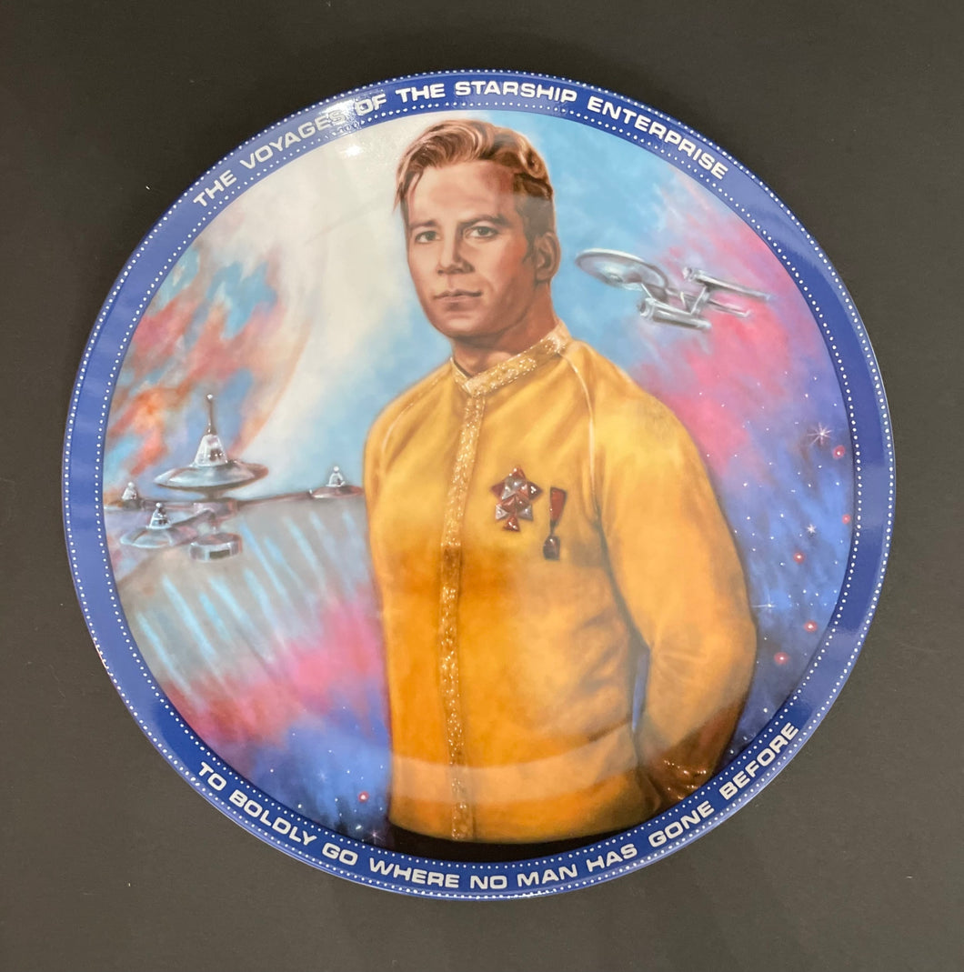 Vintage Star Trek Captain Kirk Collection Porcelain Plate Set of 2 with COA