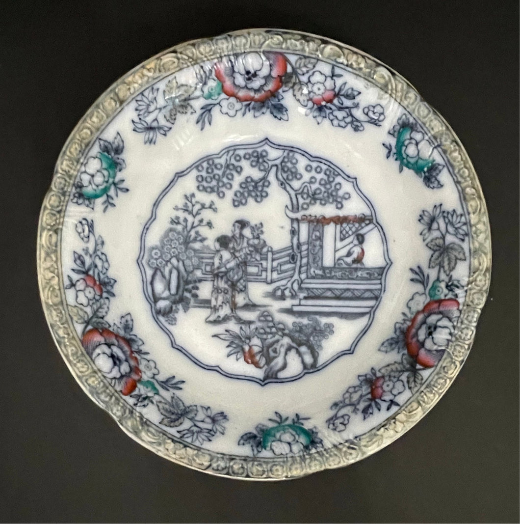 Antique Polychrome W Adams & Co Chinese Ching Porcelain Plate
