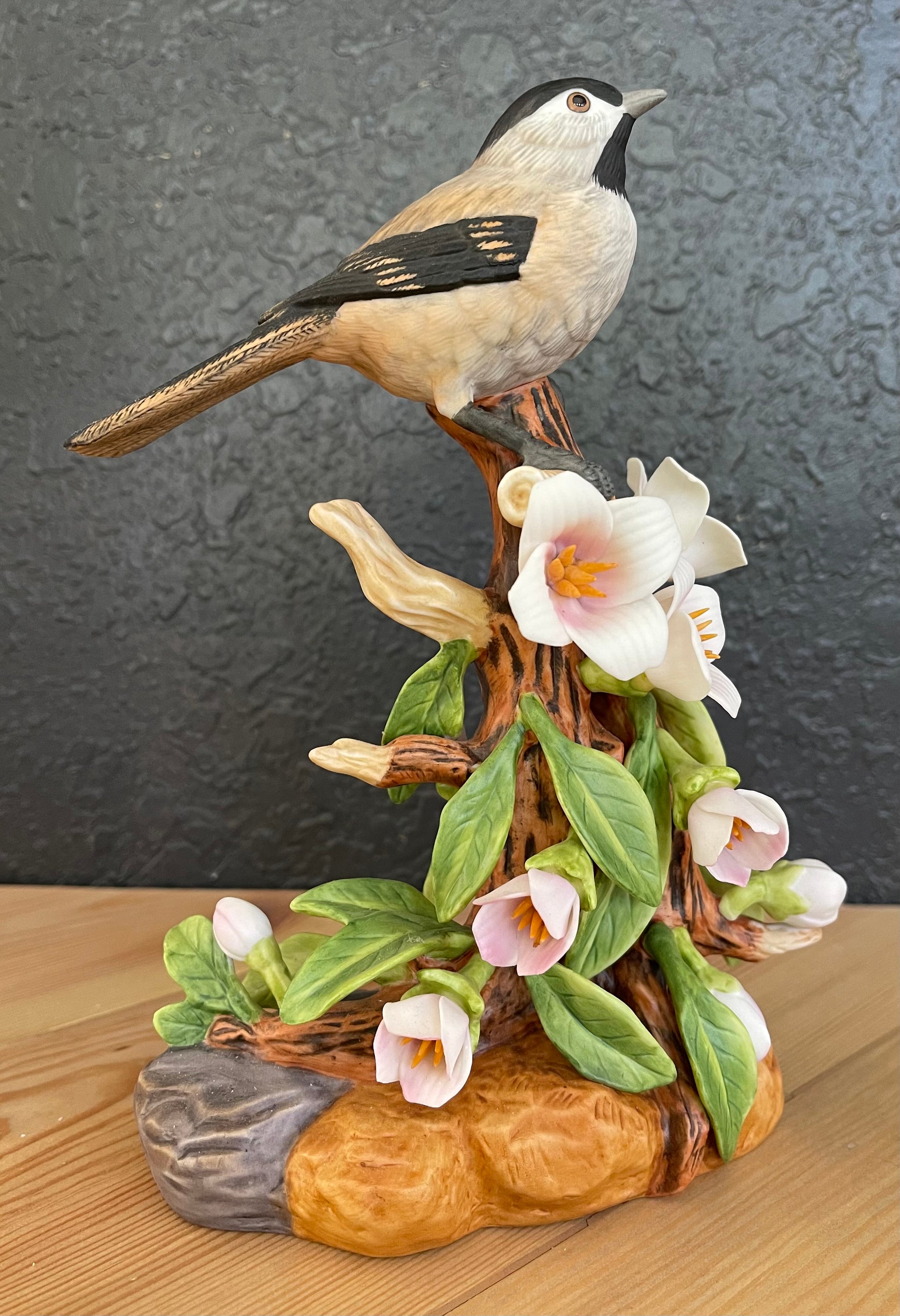 Vintage 2001 Andrea By Sadek Porcelain Black Cap “Chickadee