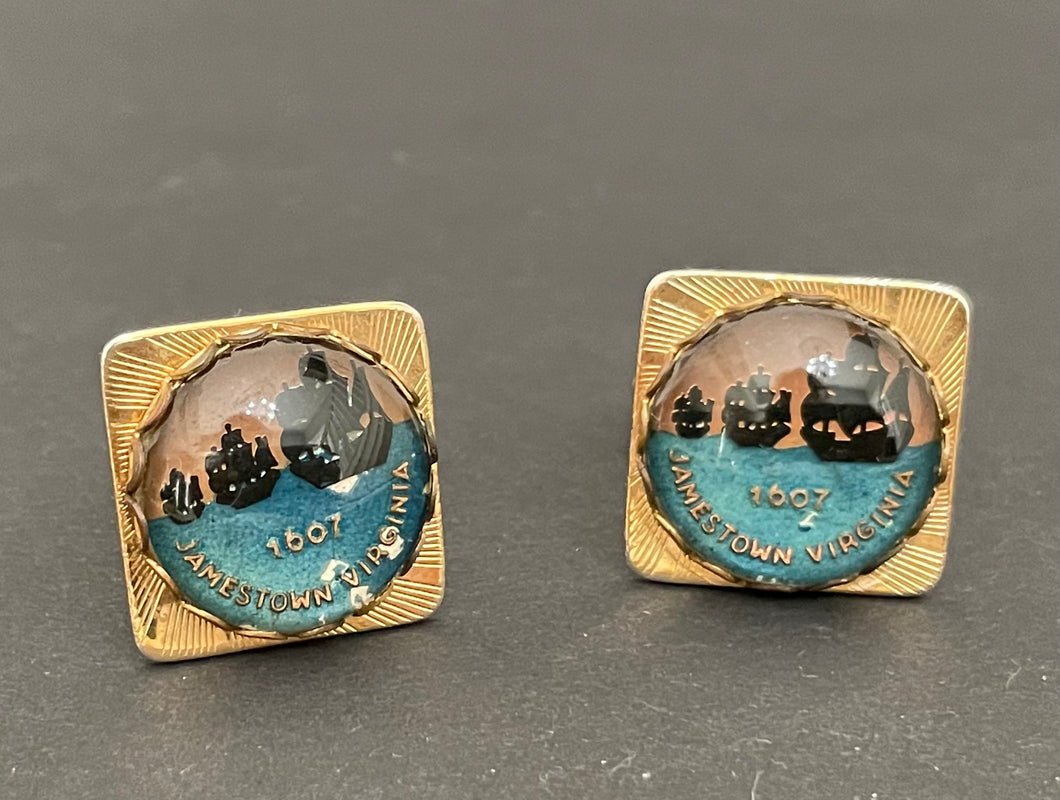 Vintage Jamestown Virginia Reverse Image Men’s Cuff Links