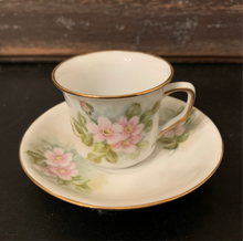 Load image into Gallery viewer, Vintage Porcelain Artist Signed Demi Tea Cup and Saucer
