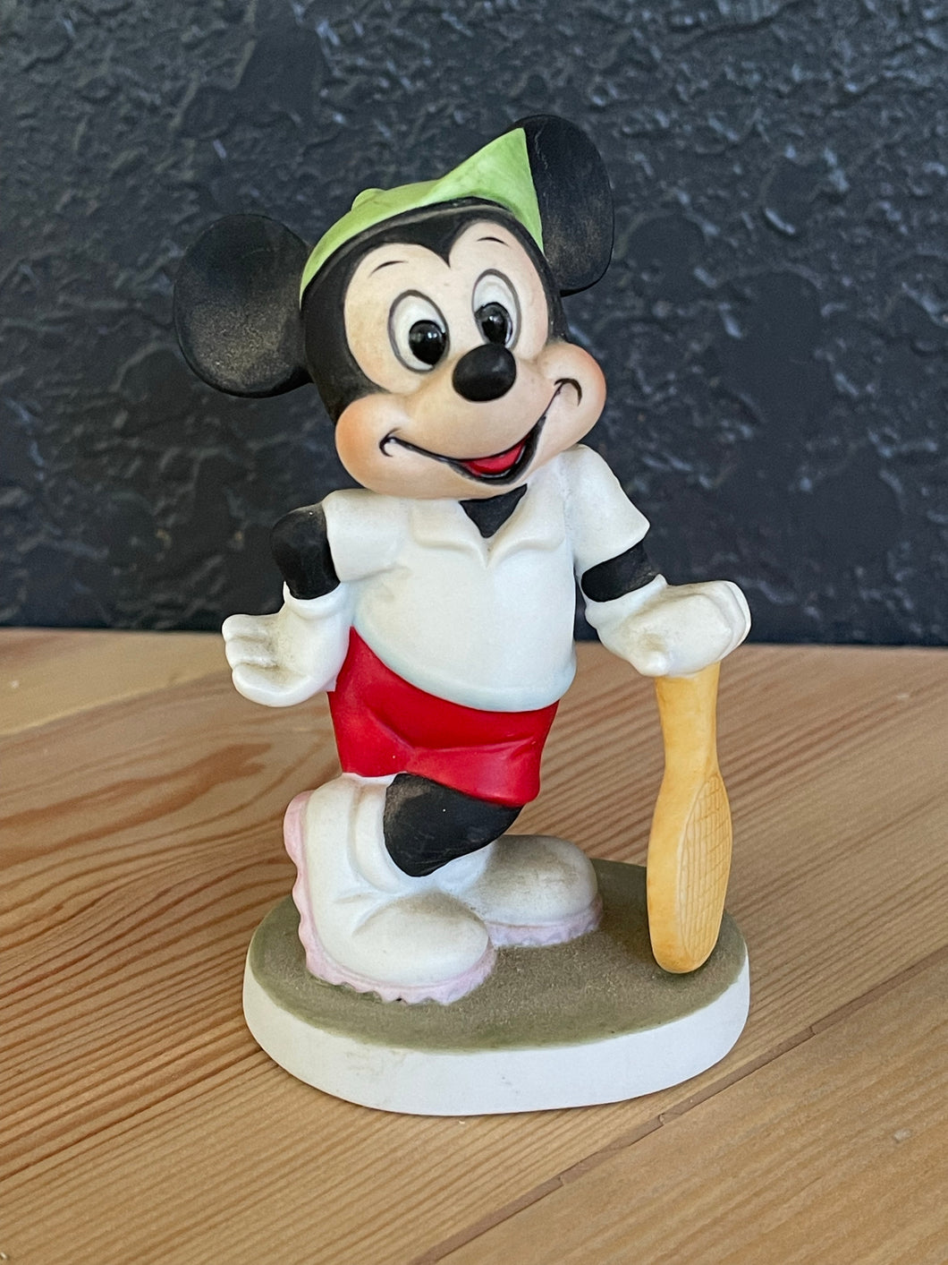 Vintage Walt Disney Productions Porcelain Tennis Player Mickey Mouse Figurine