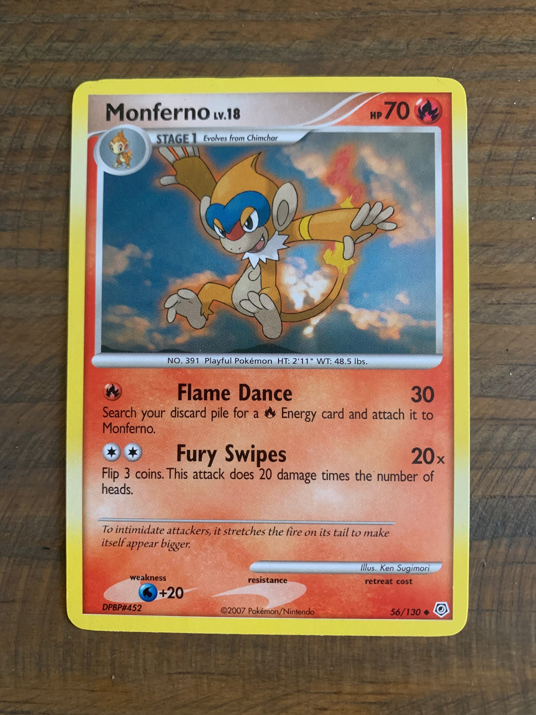 2007 Monferno HOLO Pokémon Trading Card