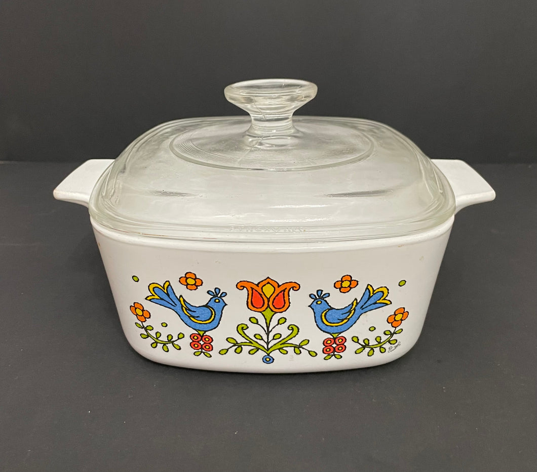 Vintage Pyrex Corningware “Country Festival” 1qt pan with Lid