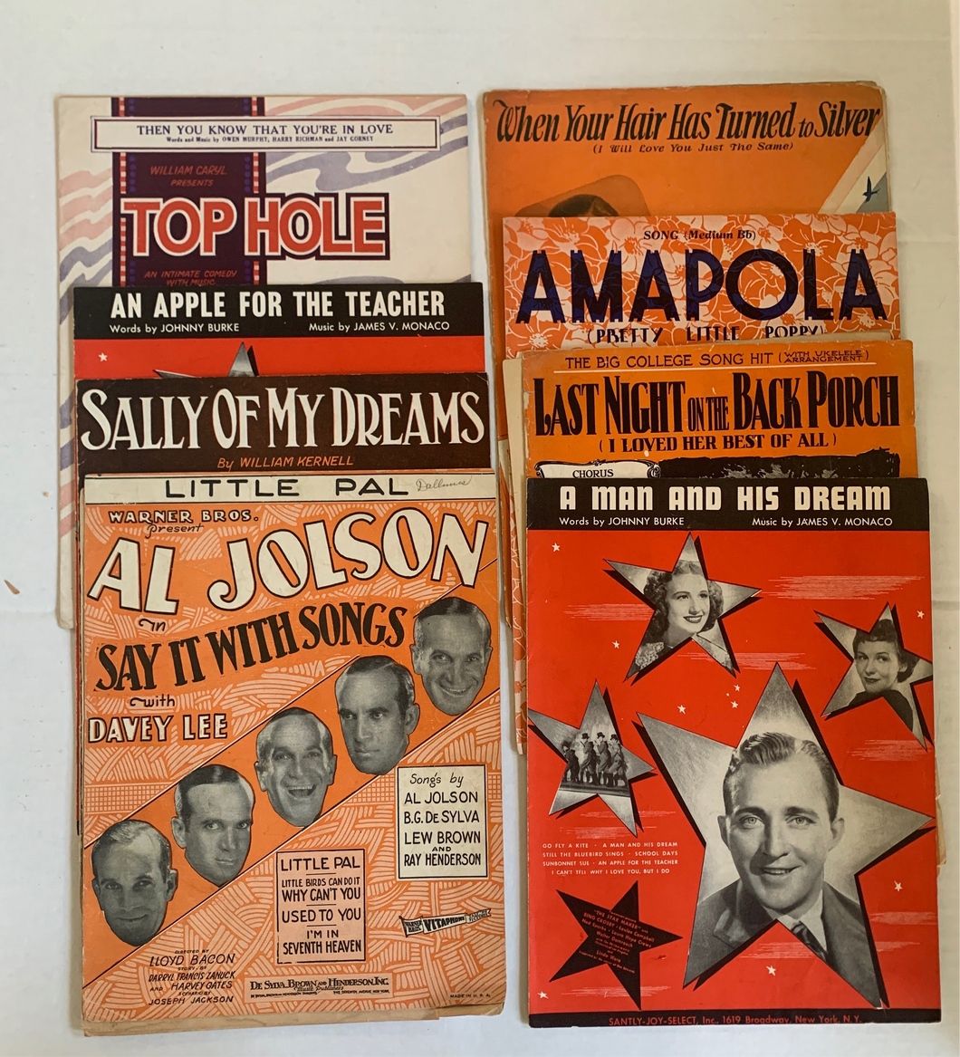 Antique Sheet Music from the 1920-30s Lot of 8