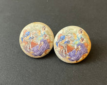 Load image into Gallery viewer, Antique Hand Painted Ceramic Victorian Earring
