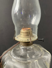 Load image into Gallery viewer, Antique Clear Glass Electrified Oil Lamp
