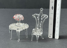 Load image into Gallery viewer, Vintage Art Glass Miniature Table, Chair and Lamp
