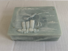 Load image into Gallery viewer, Vintage 1960’s Green Incolay Jewelry Box
