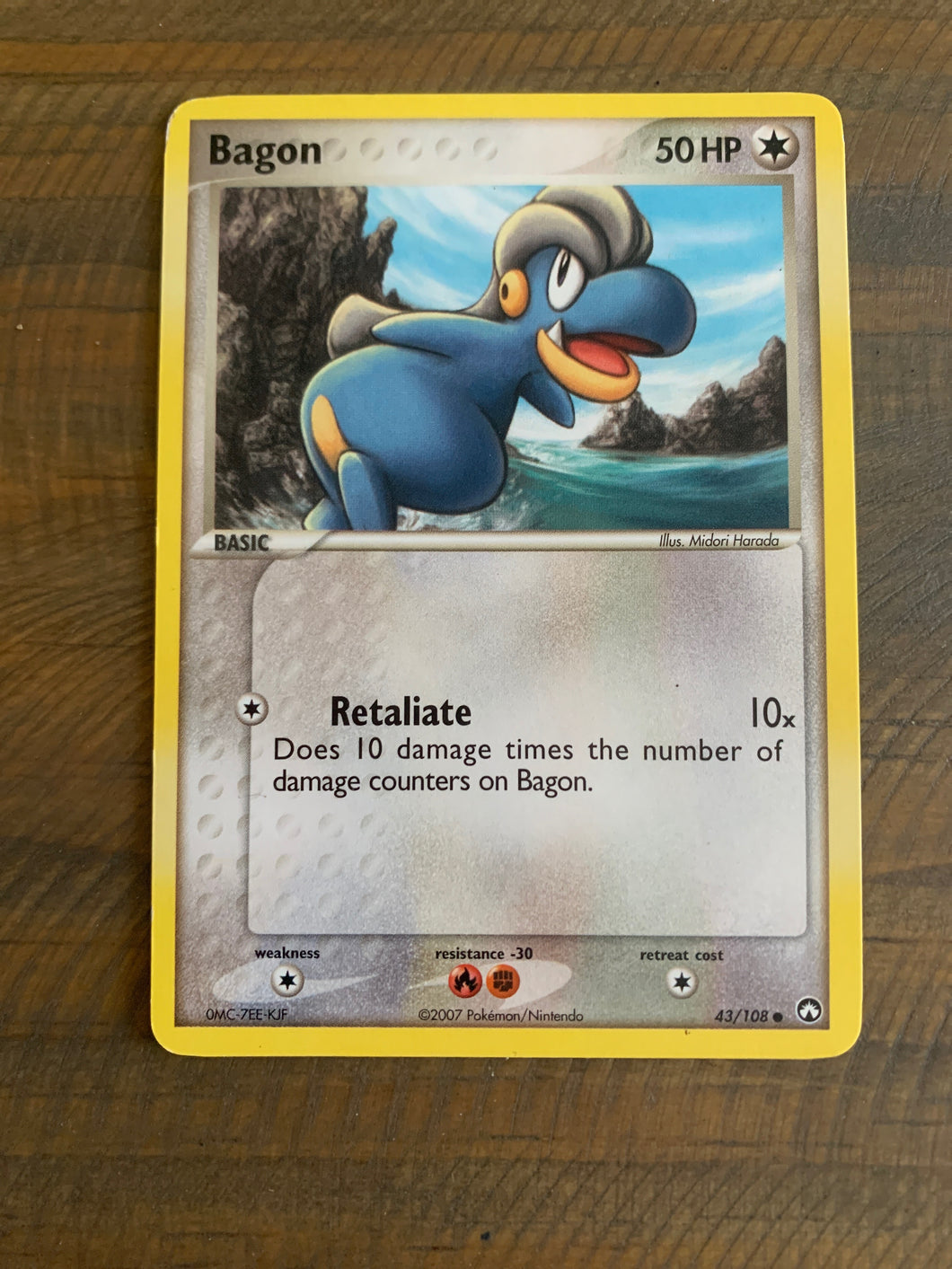 2007 Bagon Pokémon Trading Card