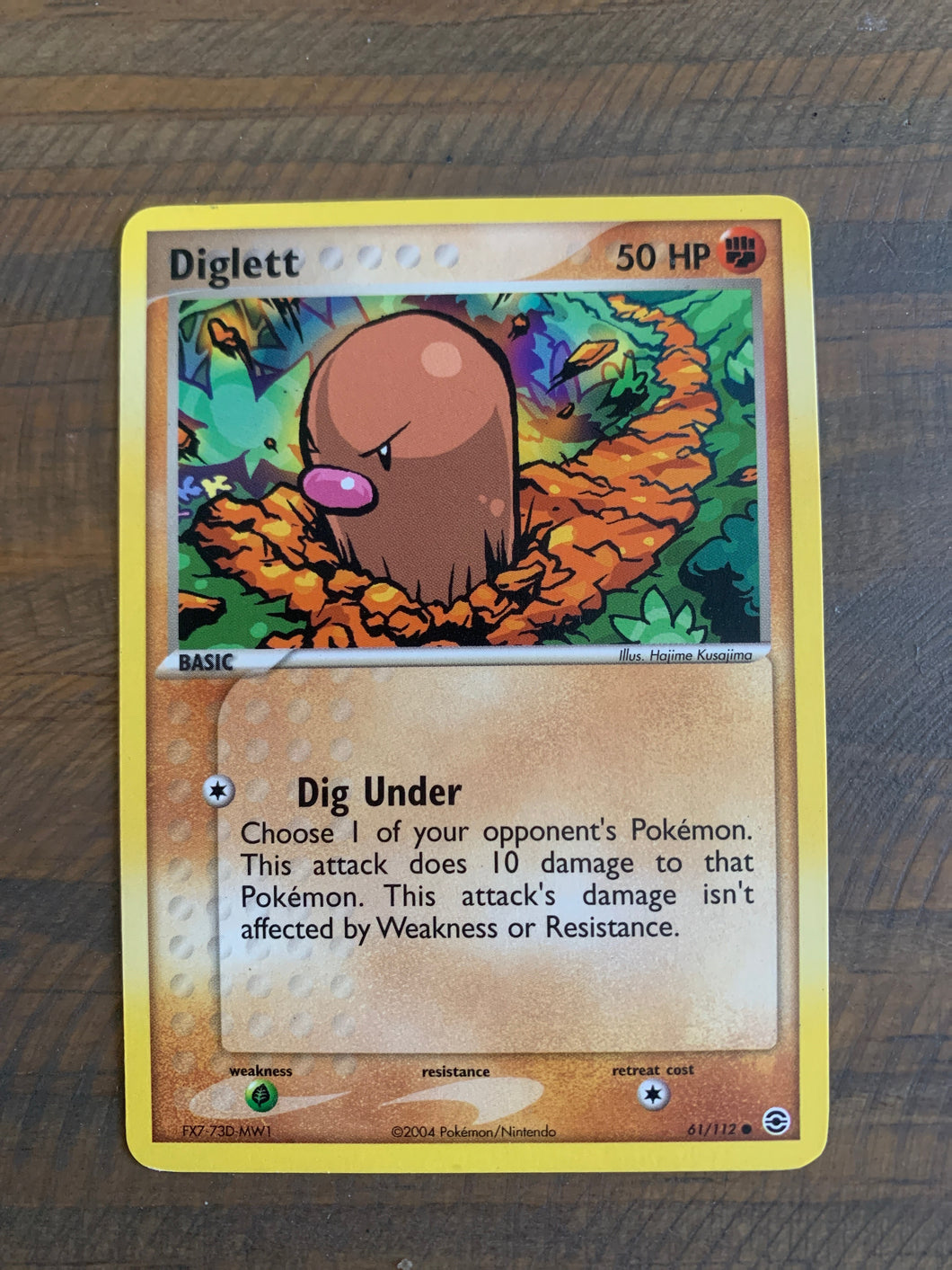 2004 Diglett Reverse HOLO Pokémon Trading Card