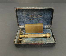 Load image into Gallery viewer, Vintage 1940s Gillette Gold Tech De Ball End Safety Razor With Razor Case

