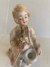 Load image into Gallery viewer, Vintage Porcelain Dresden Lace Victorian Couple Figurines
