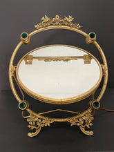Load image into Gallery viewer, Vintage 1950s Deco Gold Filigree Lighted Vanity Double Sided Mirror
