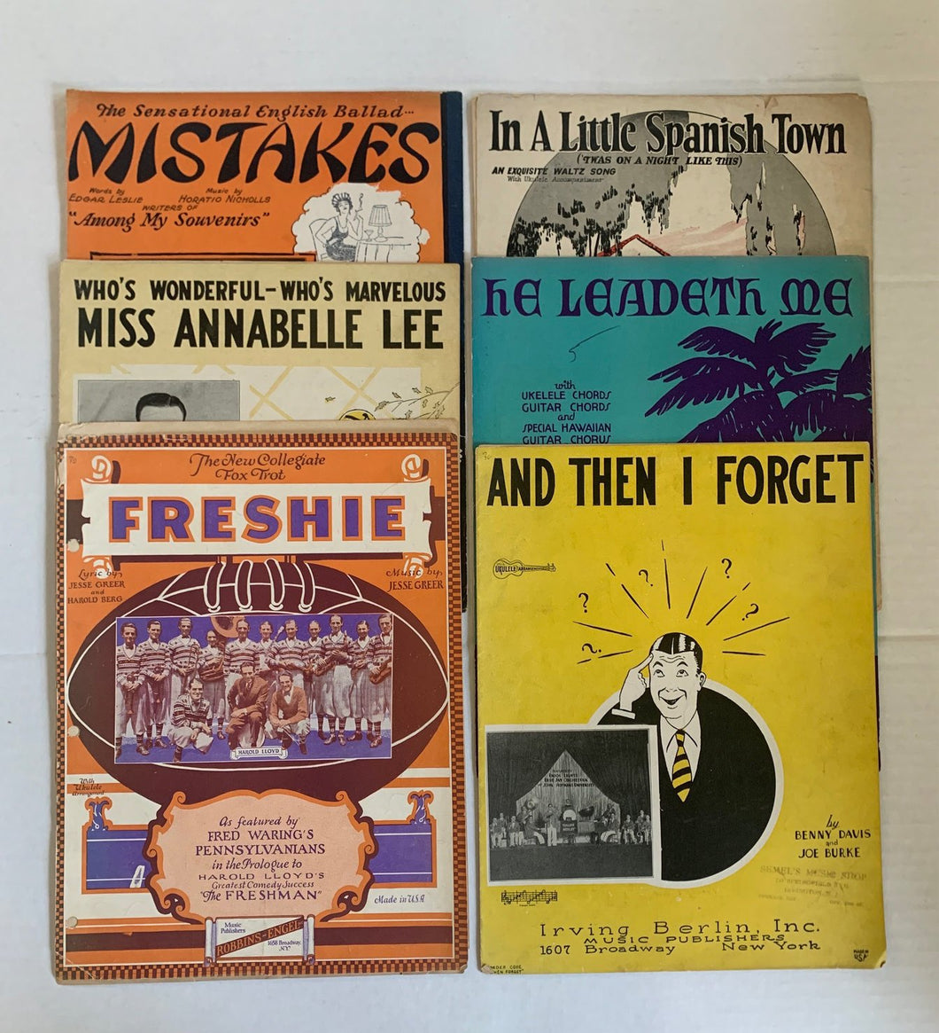 Antique Sheet Music from the 1920-30s Lot of 6