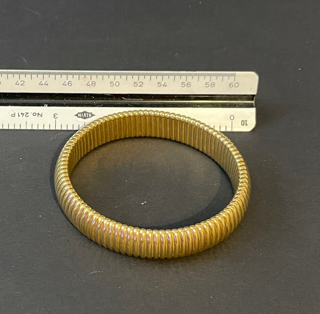 Vintage 1970s Monet Gold Tone Ribbed Bracelet