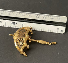 Load image into Gallery viewer, Vintage Monet Gold Tone Umbrella Parasol Brooch
