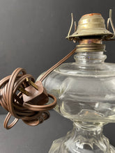 Load image into Gallery viewer, Antique Clear Glass Electrified Oil Lamp
