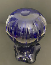 Load image into Gallery viewer, Vintage 1950s Murano Cobalt Glass Ribbed Ruffle Top Vase
