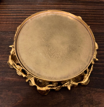 Load image into Gallery viewer, Vintage 1950s Gold Filigree Mirror Top Powder Box
