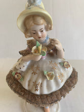 Load image into Gallery viewer, Vintage Porcelain Dresden Lace Victorian Couple Figurines
