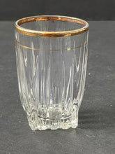 Load image into Gallery viewer, Vintage Federal Glass Gold Rimmed Shot Glass Set
