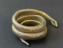 Load image into Gallery viewer, Vintage Whiting &amp; Davis Gold Tone Snake Coil Bracelet
