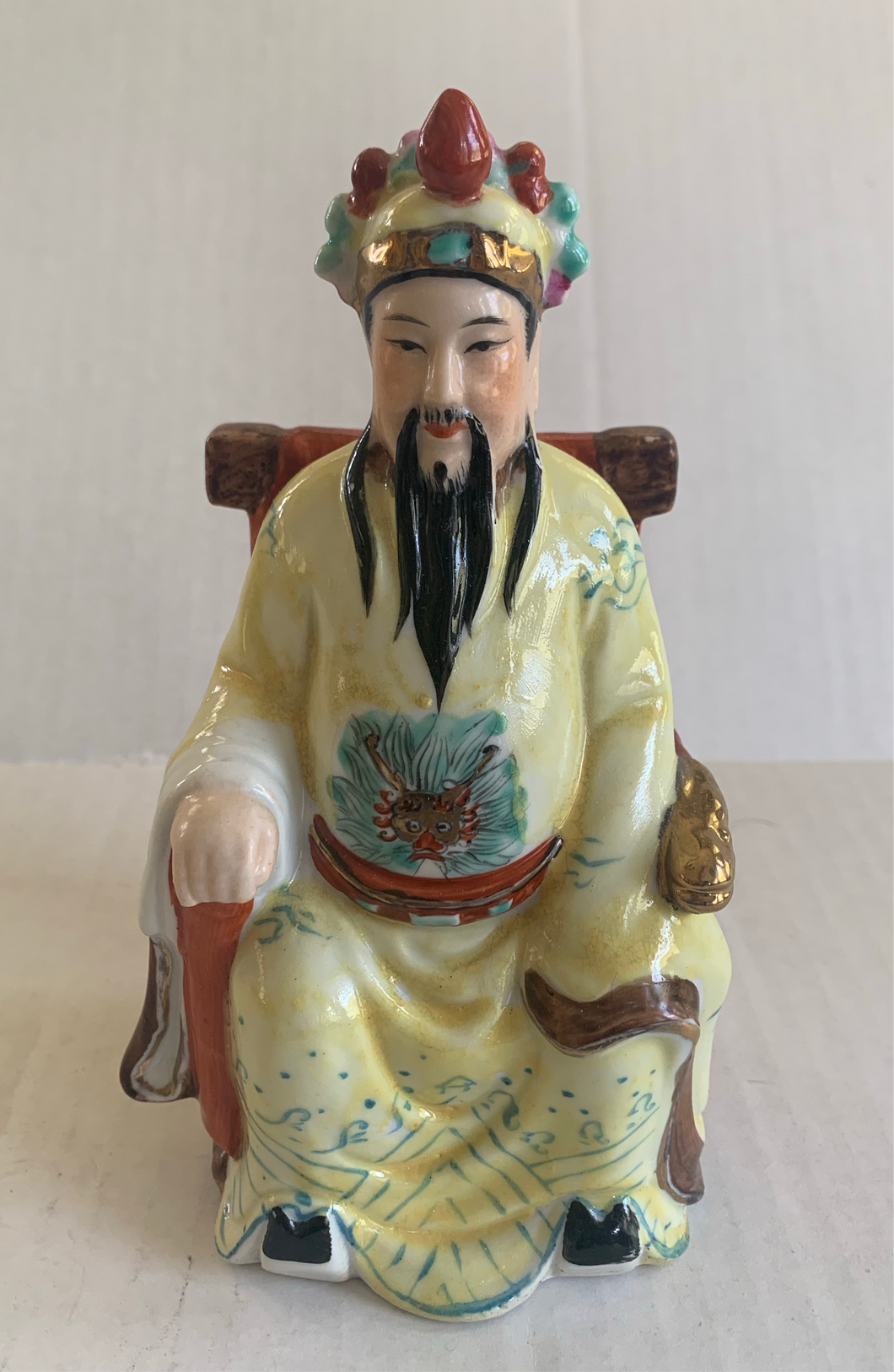 Vintage Porcelain Chinese Emperor Figurine