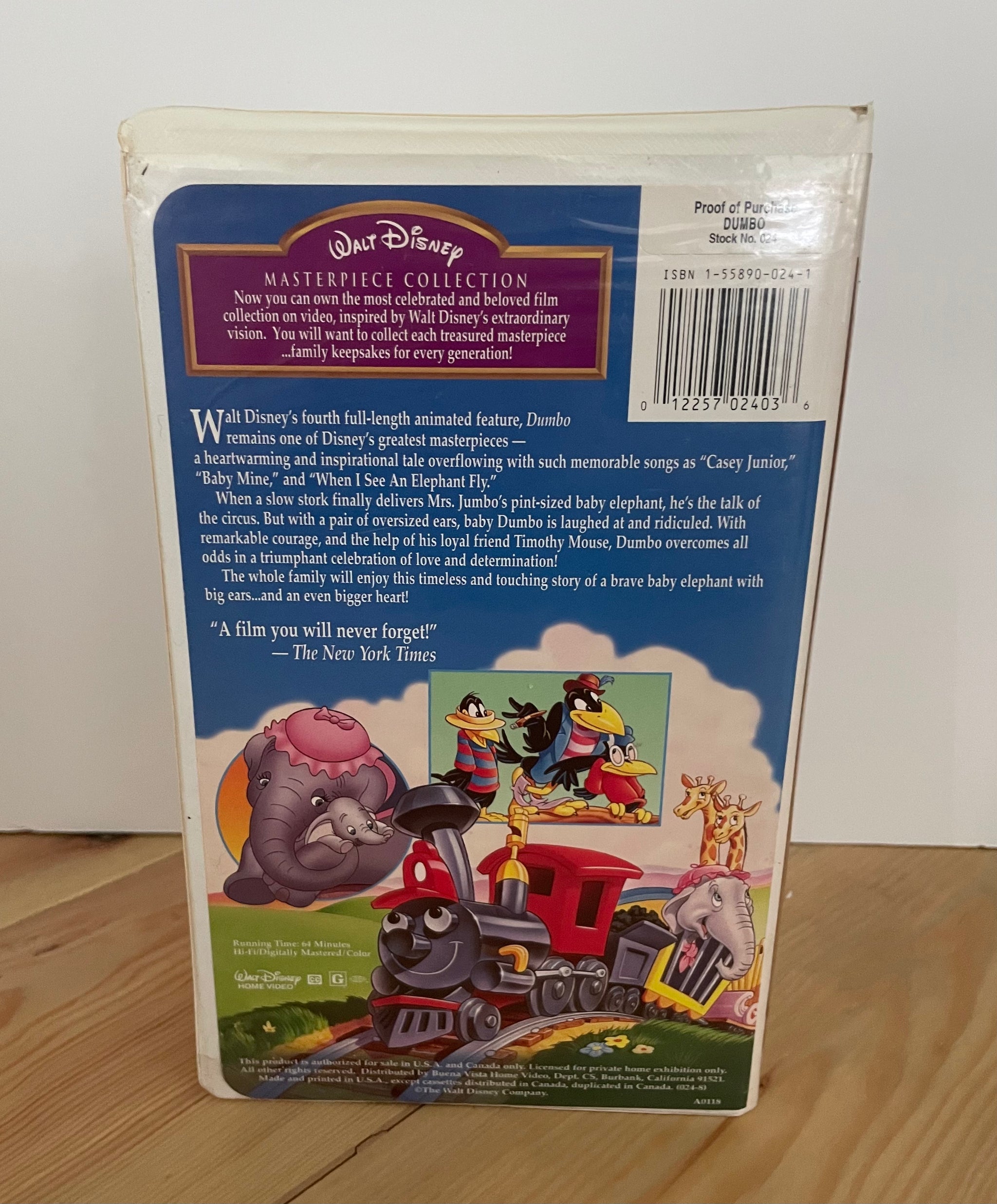 Walt Disney Masterpiece Collection outlets Dumbo Vintage VHS Tape