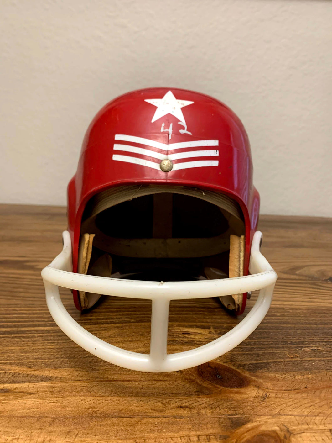 Vintage 1960s Red Football Helmet