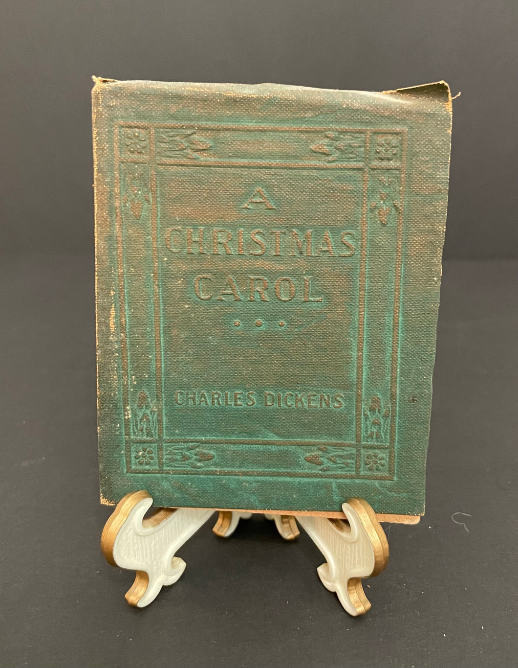 Antique Little Leather Library “A Christmas Carol” by Charles Dickens Book