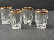 Load image into Gallery viewer, Vintage Federal Glass Gold Rimmed Shot Glass Set
