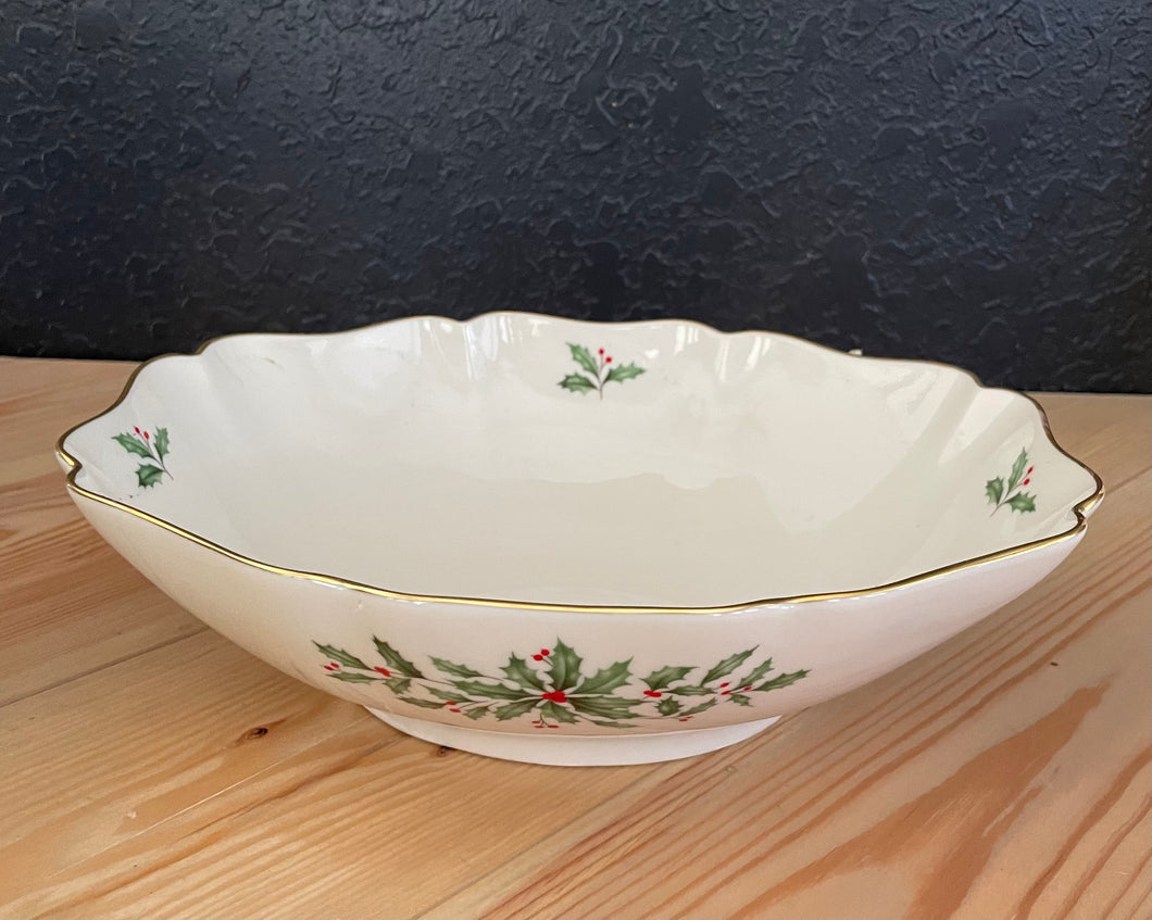 Vintage Lenox Porcelain Holiday Oval Serving Dish