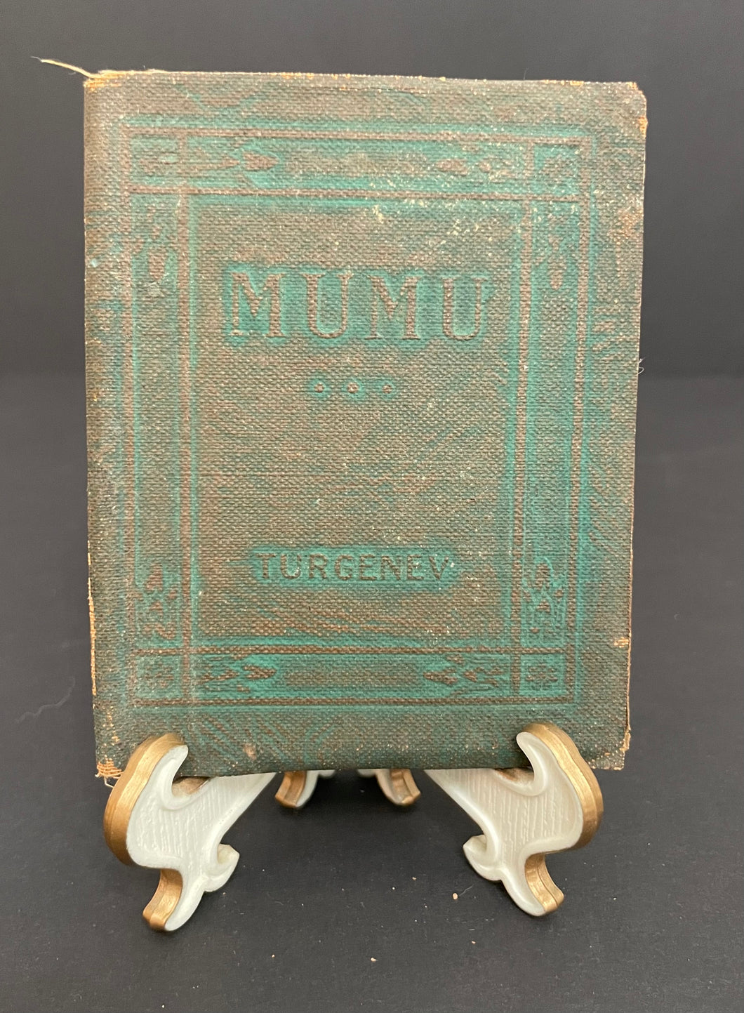 Antique Little Leather Library “Mumu” by Turgenev